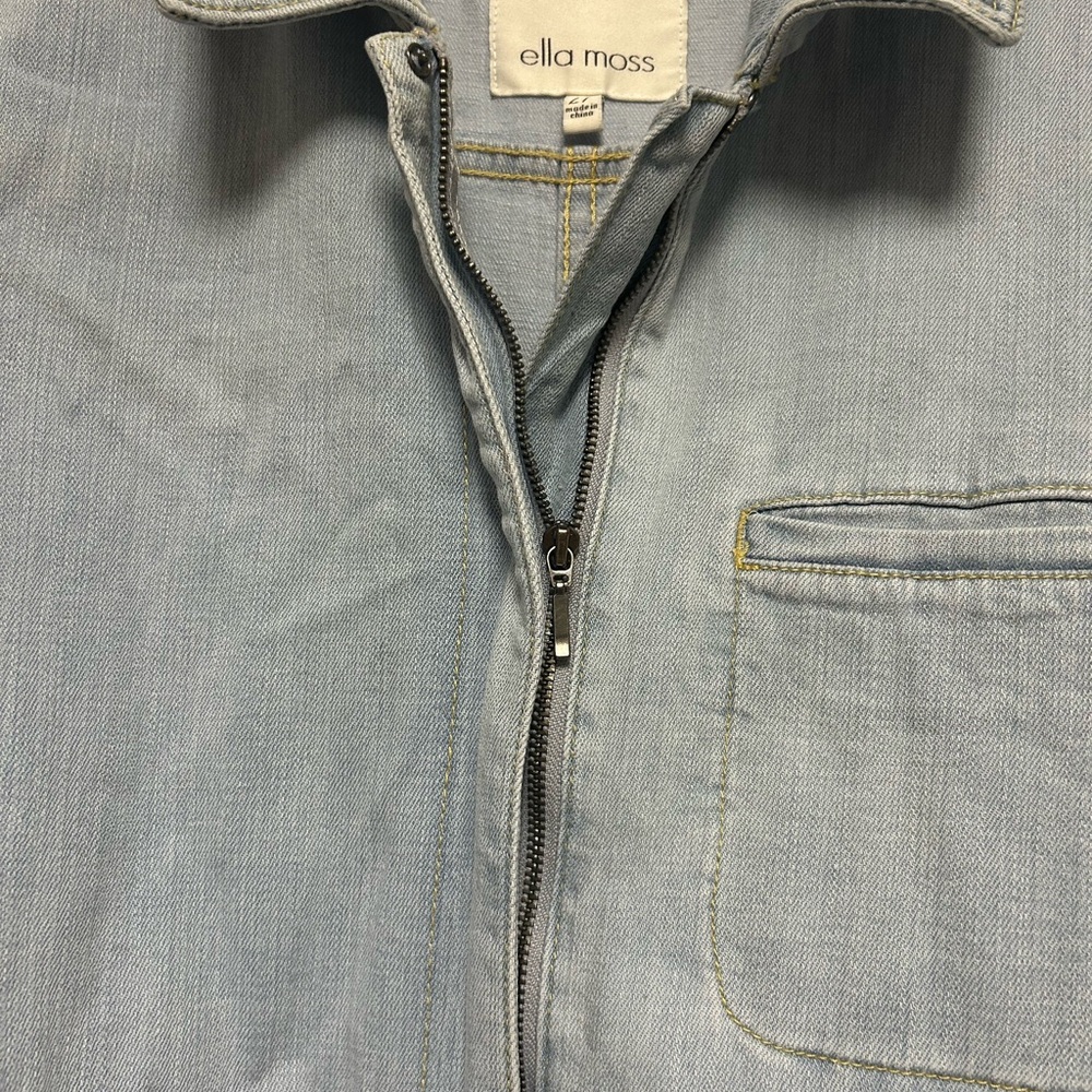 Ella Moss denim jumpsuit with zip front and belt - Picture 8 of 11